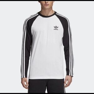Adidas Originals Men’s 3 Stripe Tee Long Sleeve